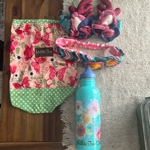 Matilda Jane Other - Matilda Jane bundle - water bottle, headbands, drawstring bag